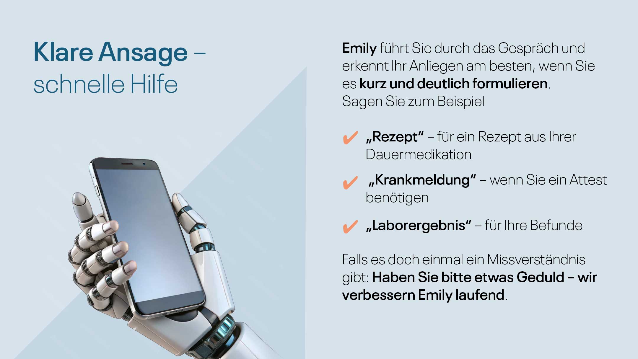 Emily - klare Aussage, schnelle Hilfe